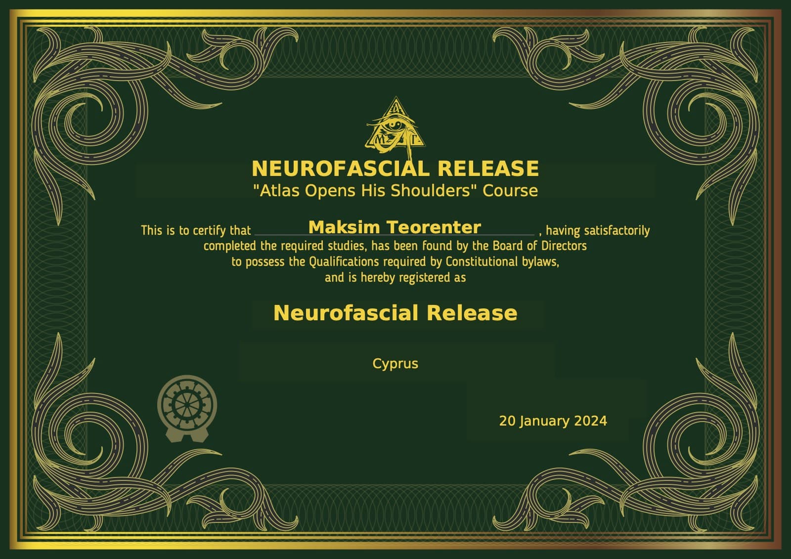 Neurofascial Release — Денис Кравчук, «Метод Кравчука» — курс «Atlas Opens His Shoulders», Лимассол, Кипр